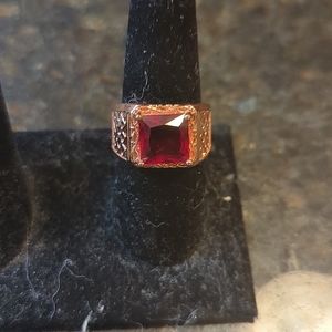 Garnet costume jewelry ring